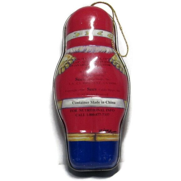 Vintage 1996 See’s Candy NUTCRACKER Tin Christmas Holiday Ornament - Picture 2 of 4